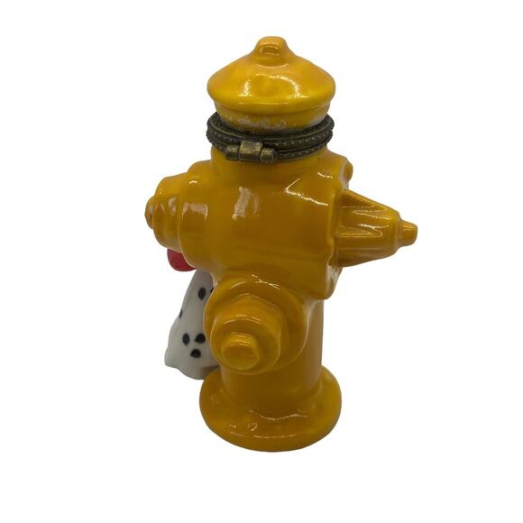 Yellow Fire Hydrant Fire Department Dalmatian Dog Trinket Display 4” - Picture 7 of 9